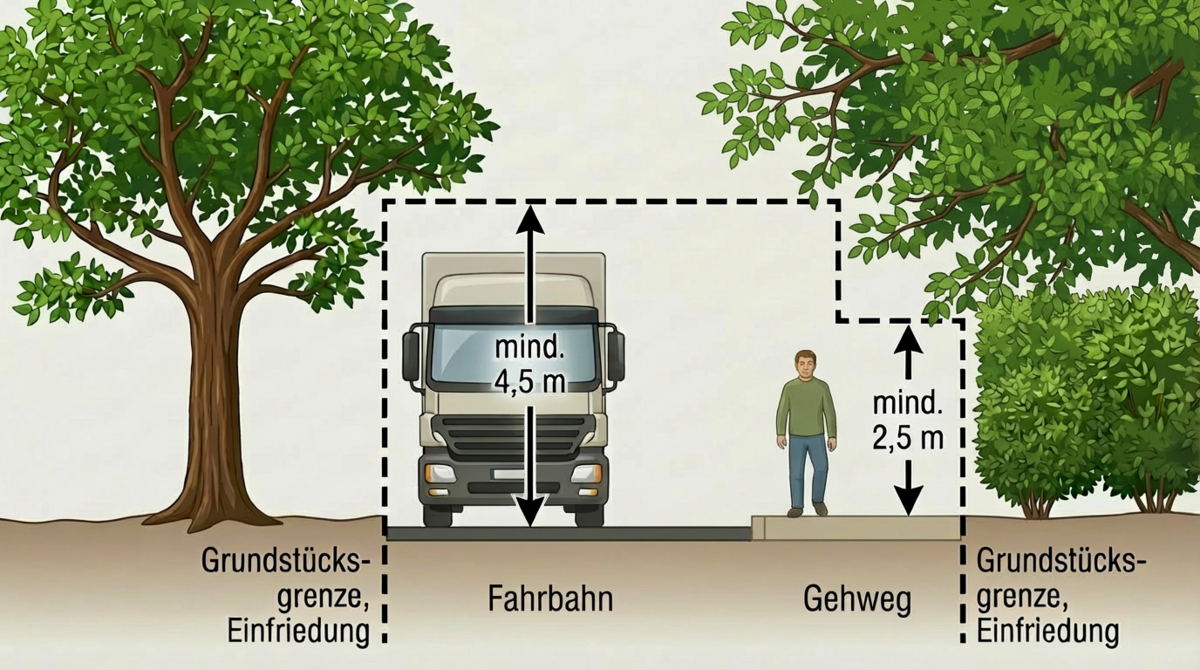 Lichtraumprofil Heckenrückschnitt